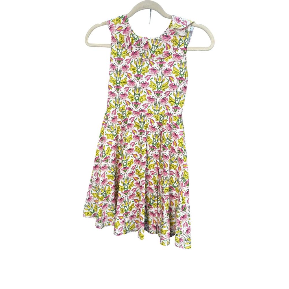 316-Bella Bliss Girls Sleeveless Floral Pleated Fit & Flare Dress size 12